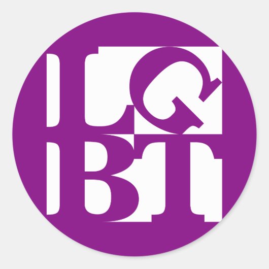 Rond Sticker blanc Pop Round LGBT (Devant)