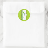 Rond Sticker blanc vert neige (Sac)