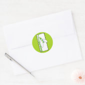 Rond Sticker blanc vert neige (Enveloppe)