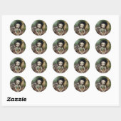 Rond Sticker "Blanche Neige et ses amis animaux" (Feuille)