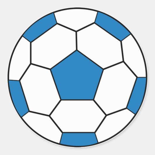Rond Sticker bleu balle de football (Devant)