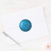 Rond Sticker bleu boule disco (Enveloppe)