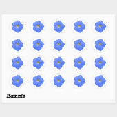 Rond Sticker bleu et jaune Petunia (Feuille)