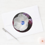Rond Sticker bleu Hibiscus - Personnalisable (Enveloppe)