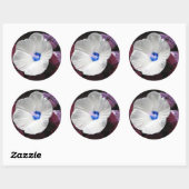 Rond Sticker bleu Hibiscus - Personnalisable (Feuille)