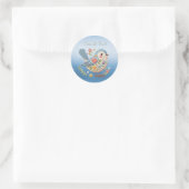 Rond Sticker bleu Little Bird Floral (Sac)
