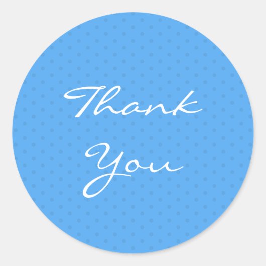 Rond Sticker bleu Merci Baby shower (Devant)