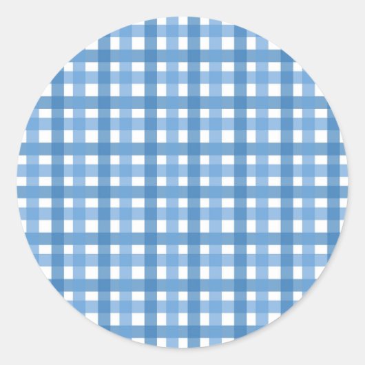 Rond Sticker bleu plaid/Sceau d'enveloppe (Devant)