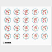 Rond Sticker bleu rouge Hot Chillies (Feuille)