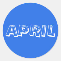 Sticker bleu royal pour soupe Alphabet d'avril par