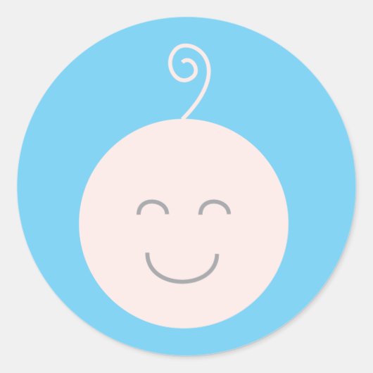 Rond Sticker Bleu Smile Baby (Devant)
