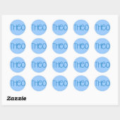 Rond Sticker bleu Theo (Feuille)