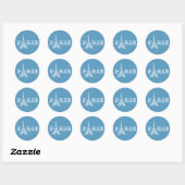 Rond Sticker bleu Tour Eiffel (Feuille)