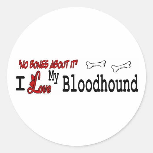 Rond Sticker Bloodhound (I Love) (Devant)