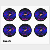 Rond Sticker "Blue Lady" - Personnalisable (Feuille)