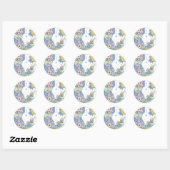 Rond sticker Blue Rabbit (Feuille)