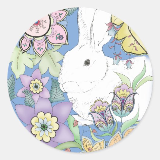 Rond sticker Blue Rabbit (Devant)