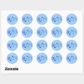 Rond Sticker Blues Music Notes (Feuille)