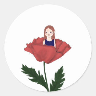 Rond Sticker - Blume - Mädchen - Basteln