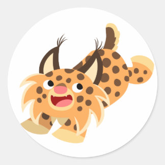 Rond Sticker Bobcat à carreaux mignon