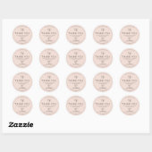Rond Sticker Boho avec Merci Logo pour votre commande (Feuille)