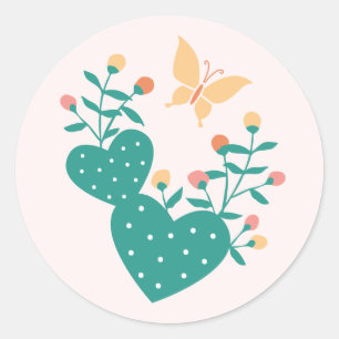 Rond Sticker Boho Cactus mignon
