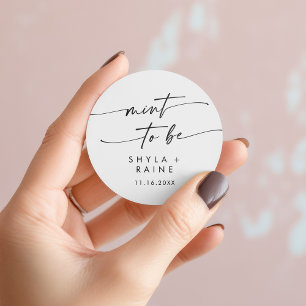 Rond Sticker Boho Chic Black and White Mint To Be Favor