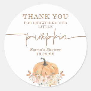 Rond Sticker Boho Fall Citrouille Merci Favoriser