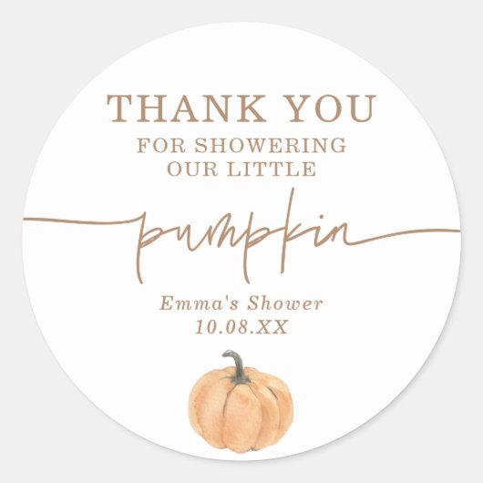 Rond Sticker Boho Fall Citrouille Merci Favoriser (Devant)