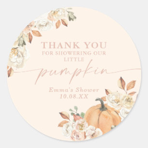 Rond Sticker Boho Fall Citrouille Merci Favoriser