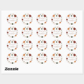 Rond Sticker Boho Fall Citrouille Merci Favoriser (Feuille)
