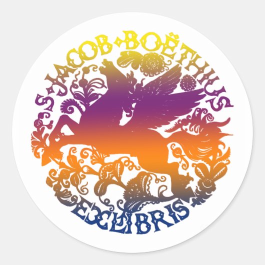 Rond Sticker boîte à cheval ailé (Devant)