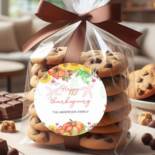 Rond Sticker bon thanksgiving