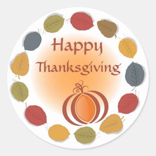 Rond Sticker bon thanksgiving Holiday (Devant)