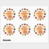 Rond Sticker bon thanksgiving Holiday (Feuille)