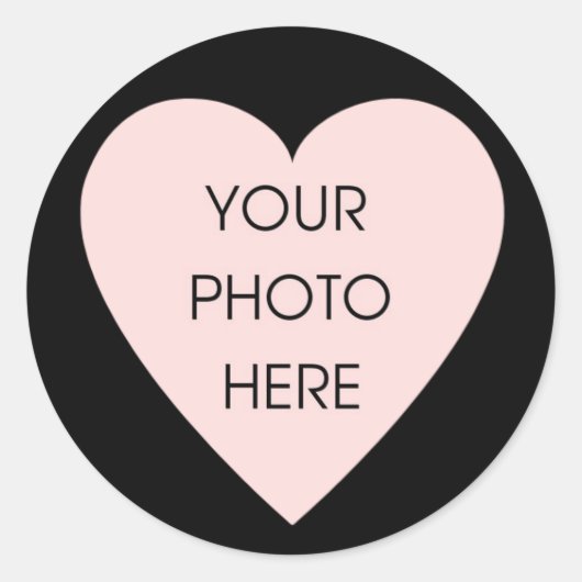 Rond Sticker Bordure Coeur Noir (Devant)