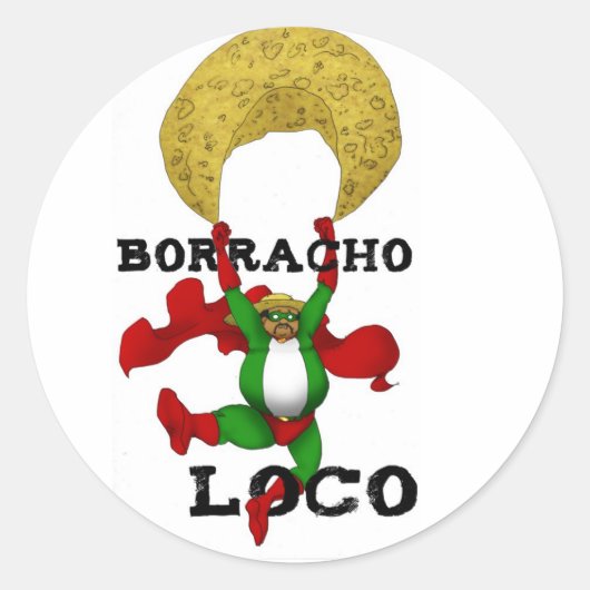Rond Sticker Borracho Loco (Devant)