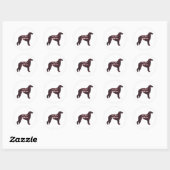 Rond Sticker Borzoi BFF (Feuille)