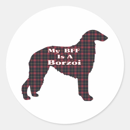 Rond Sticker Borzoi BFF (Devant)