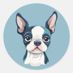 Rond Sticker Boston Terrier