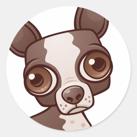 Rond Sticker Boston Terrier (Devant)
