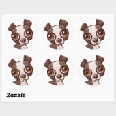 Rond Sticker Boston Terrier (Feuille)