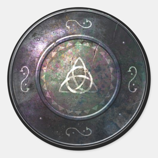 Rond Sticker Bouclier Arrondi - Emblème Triquetra (Devant)