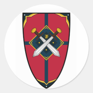 Rond Sticker Bouclier Knights