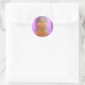 Rond sticker bouddha de la bouddha assise de l'aura vio (Sac)