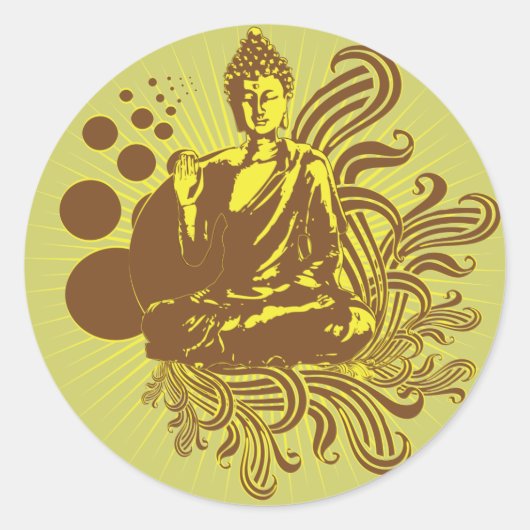 Rond Sticker Bouddha Swirls (Devant)