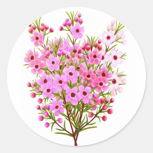 Rond Sticker Bouquet Fleur de cire (Devant)