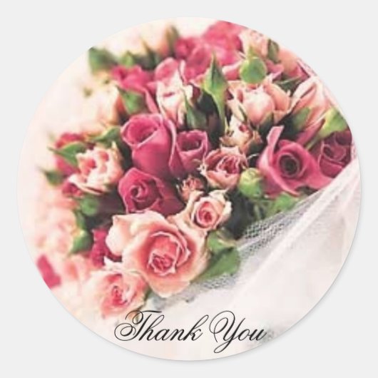 Rond Sticker Bouquet rose (Devant)