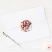 Rond Sticker Bouquet rose (Enveloppe)