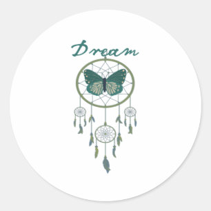 Rond Sticker Bouteille Catcher Rêve Vert